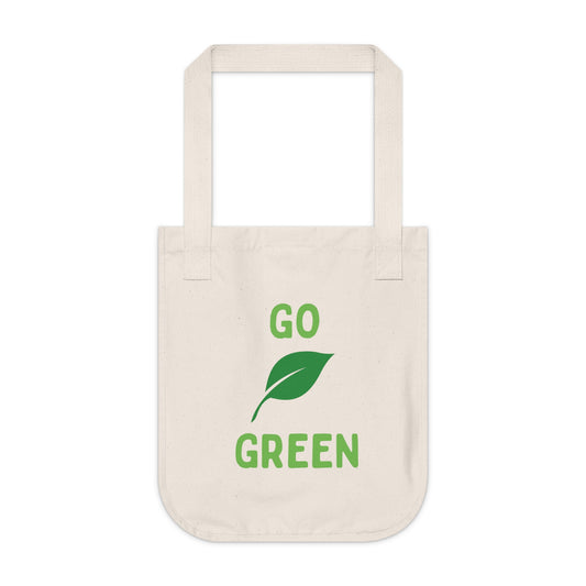Go Green Organic Canvas Tote Bag