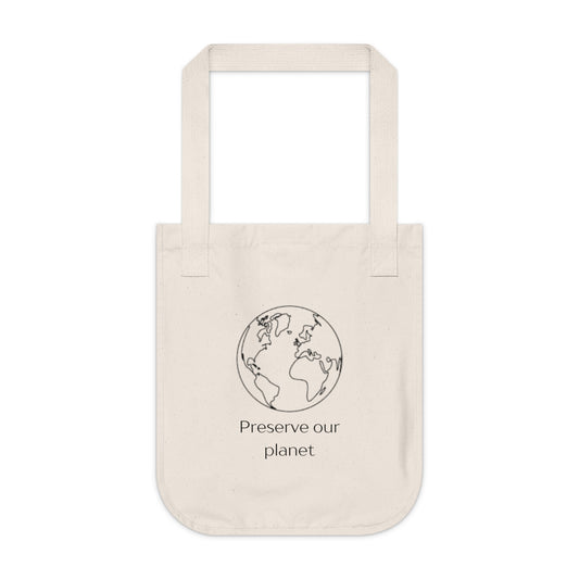 Preserve Our Planet Organic Canvas Tote Bag