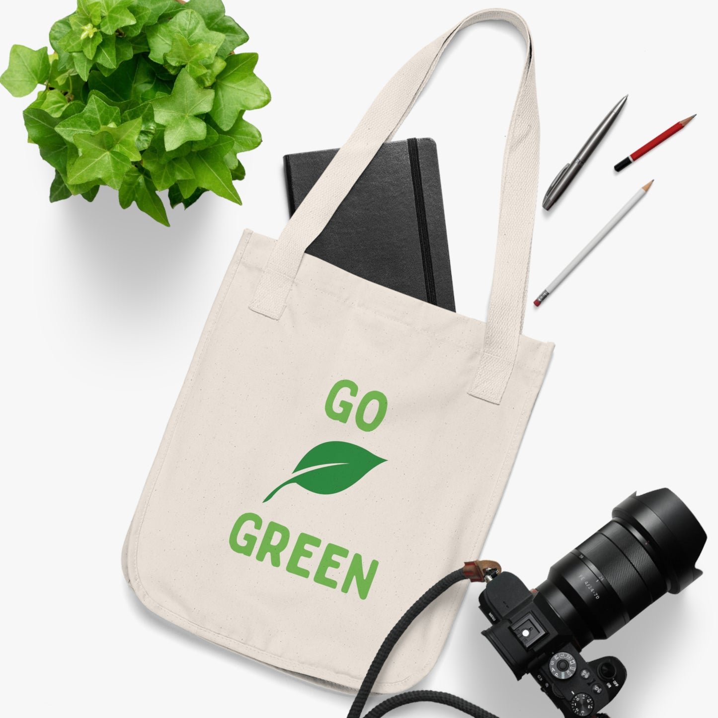 Go Green Organic Canvas Tote Bag